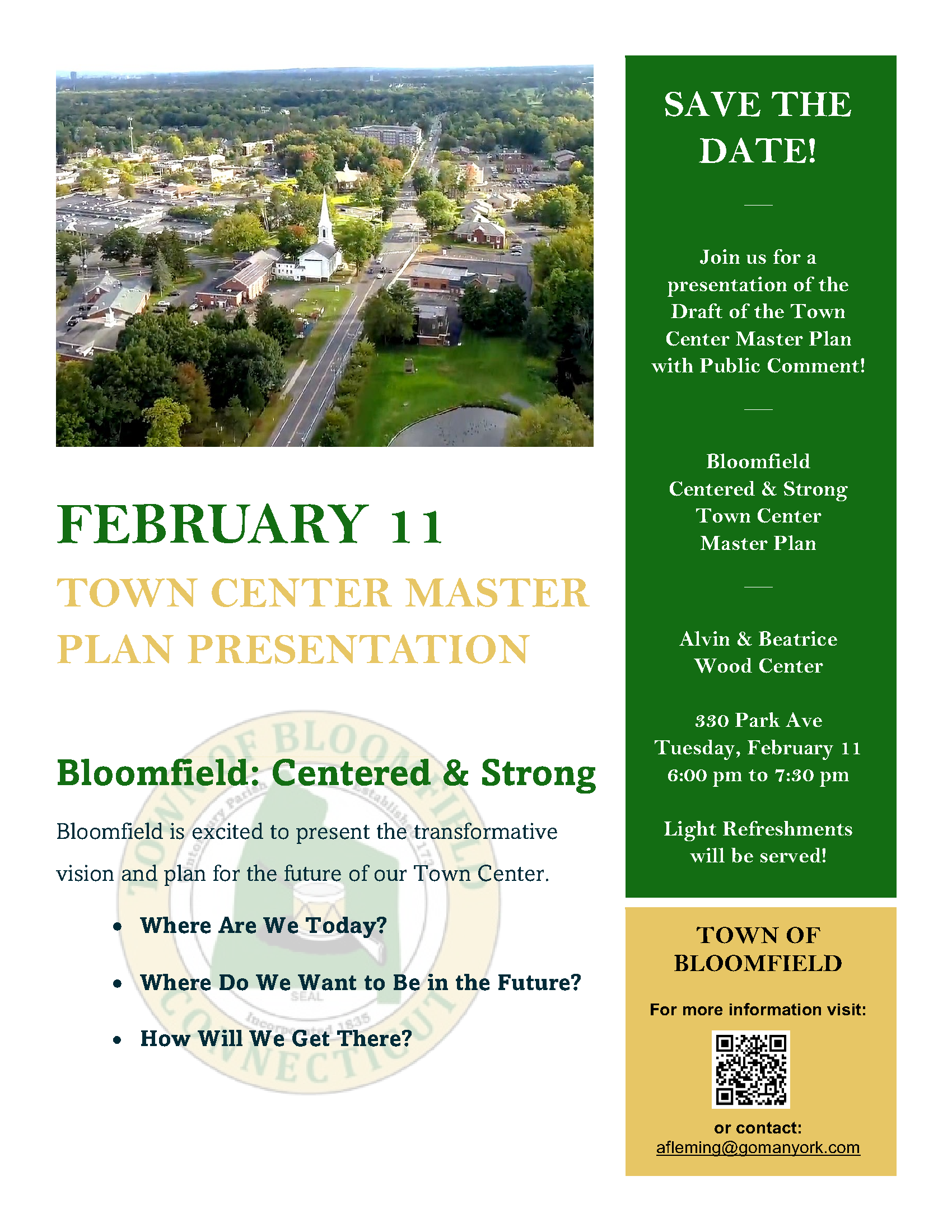 Town Center Plan Master Presentation Flyer - 2.11.25 with QR code